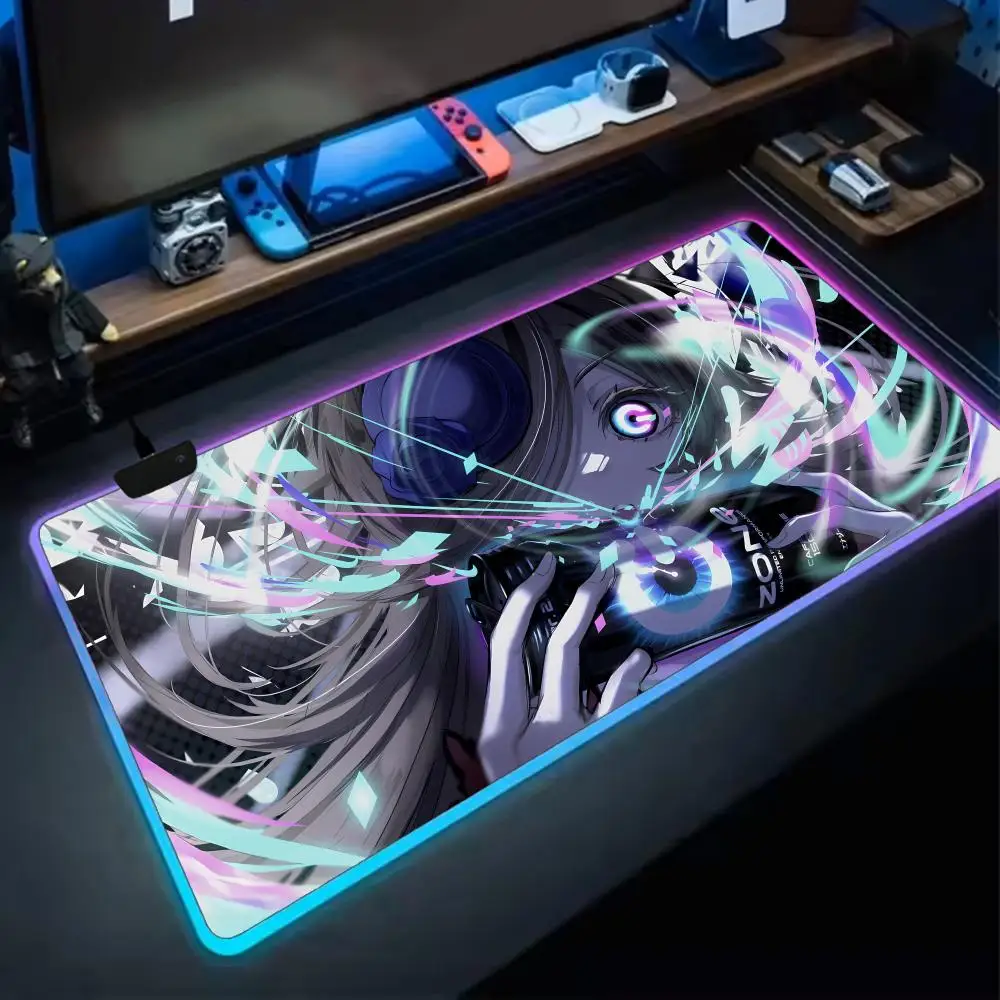

U-Uma Musume Mouse Pad Anime Gaming Mouse Pad LED Table Pads Backlit Rubber Desktop XXL RGB Desk Mats