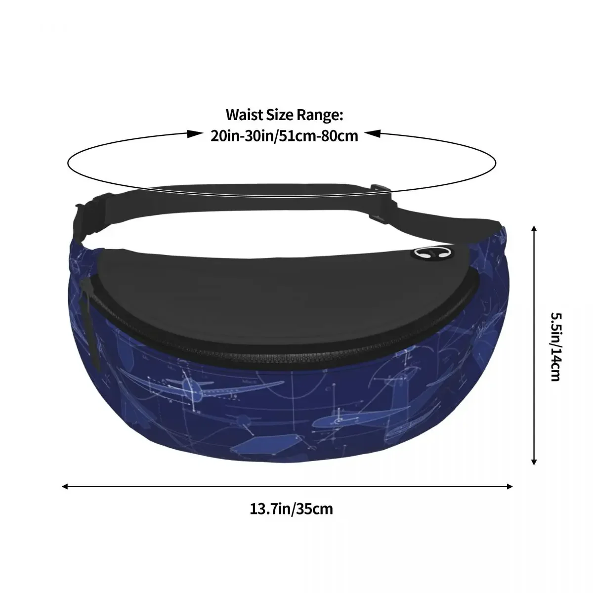 Fashion Aviation Airplane Aerodynamics Fanny Pack for Traveling Women Pilot Air Fighter Crossbody Waist Bag Phone Money Pouch