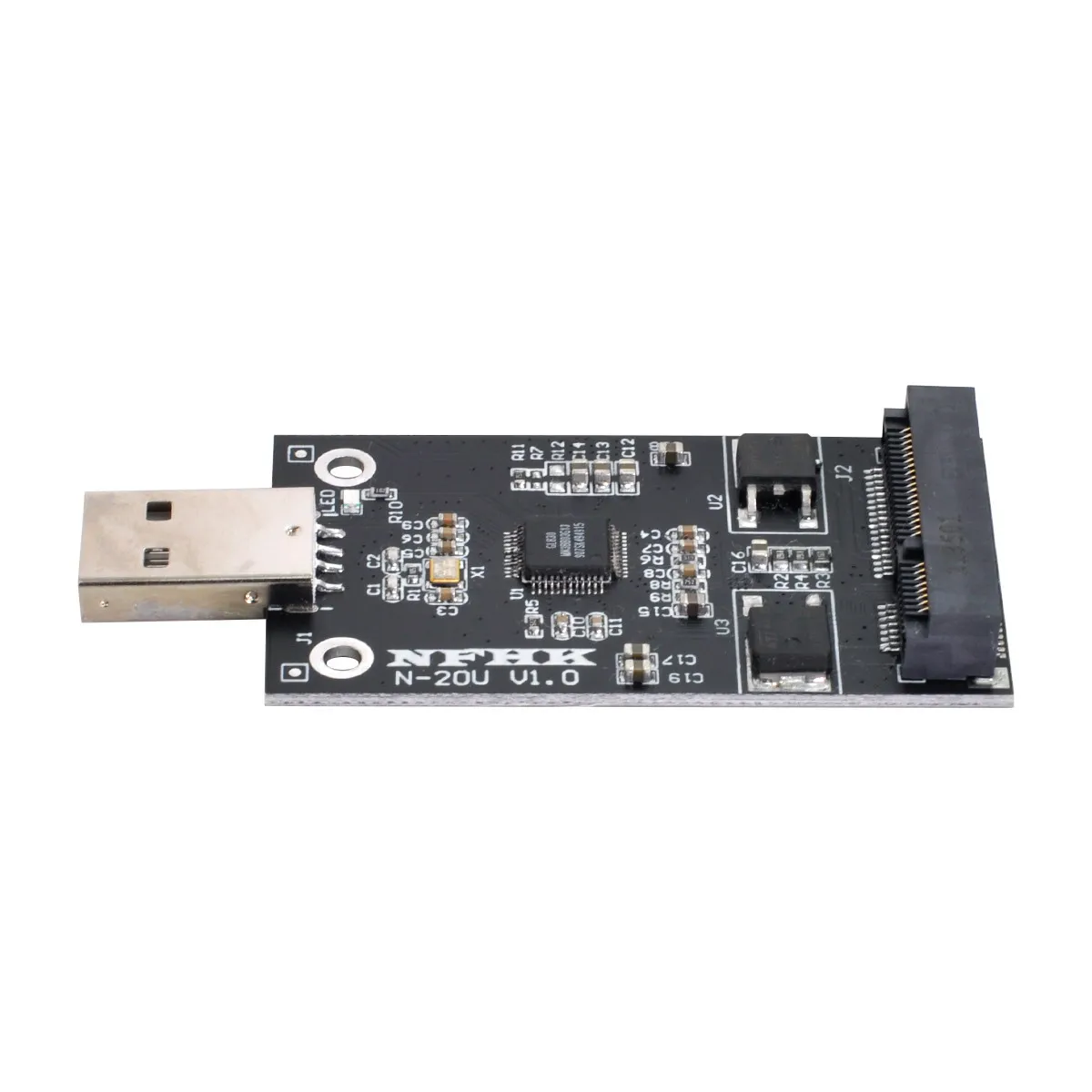 محول MSATA إلى USB 2.0 خارجي SSD PCBA بطاقة تشغيل قلم PCI-E صغيرة