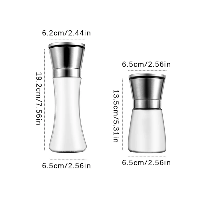 Manual Salt Pepper Grinder Seasoning Bottle Jar Stainless Steel Spice Grinder Salt Shaker Kitchen Mills Accessories