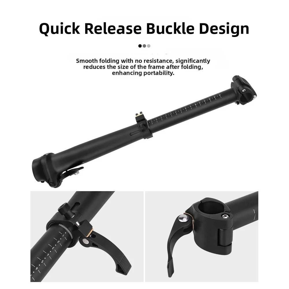 Adjustable Folding Bike Stem 303-460mm Aluminum Alloy Handlebar Post For 28.6mm Fork 25.4mm Bar For M23 M26 Screw Bicycle Hub