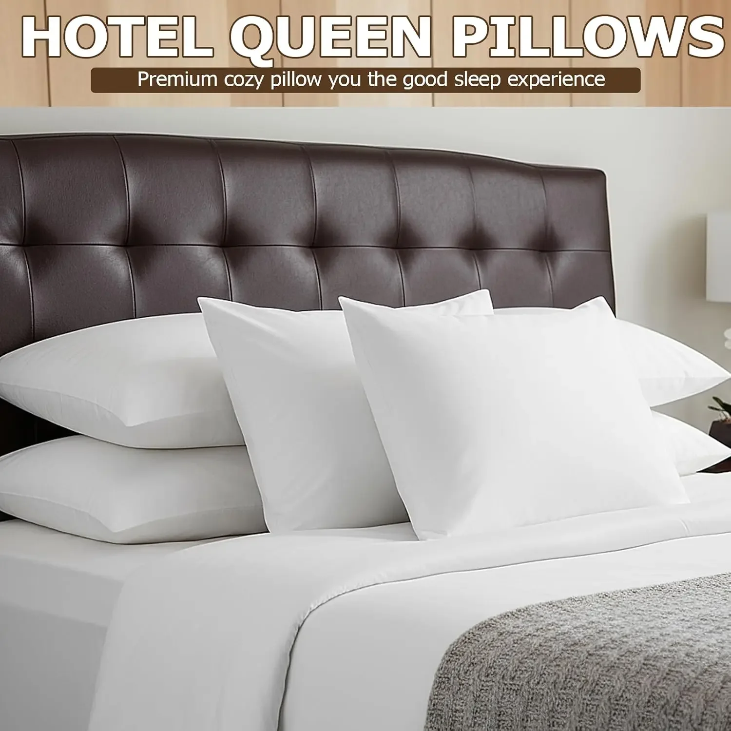 40 Pcs Queen Size Pillows, 30 x 20 Inch Bulk Hotel Standard Bed Pillows for Back, Stomach & Side Sleepers, Soft Support Sleeping