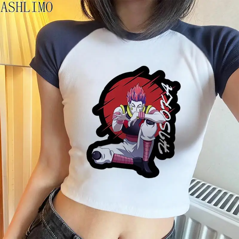 Hunter X Hunter Japan Anime Killua Shirt Y2k Crop Tops T-shirt Anime Women Tee Summer Short Sleeve Clothes Streetwear