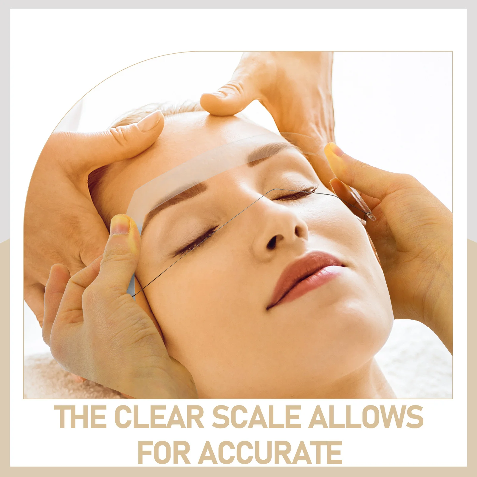 أداة رسم الحواجب مسطرة تصميم قابل للانحناء قياس مقياس واضح لتشكيل الحاجب الطبيعي دليل الاستنسل للمبتدئين #5