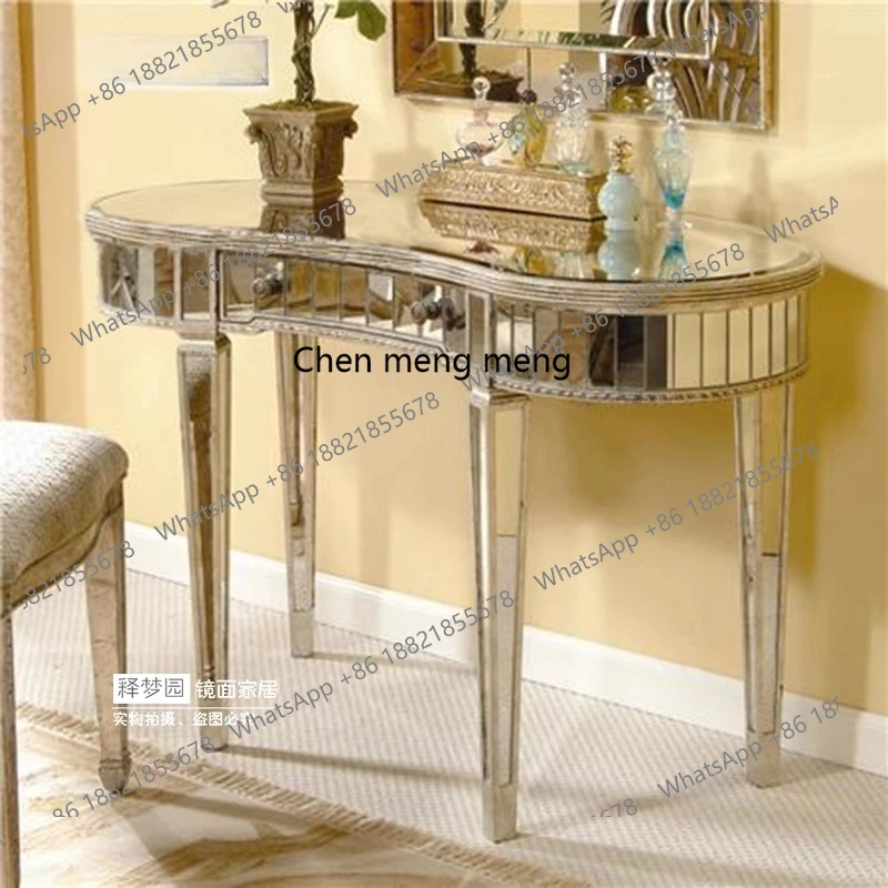 

Mirror dresser entrance bar mirror furniture, European furniture, oval, neoclassical 0964
