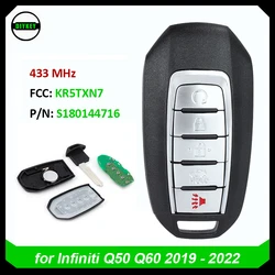 DIYKEY inteligentny klucz bezkluczykowy do Infiniti Q50 Q60 2019 2020 2021 2022 pilot z 5 przyciskami FCC: KR5TXN7 - S 180144716   - 285E3-6HE6A