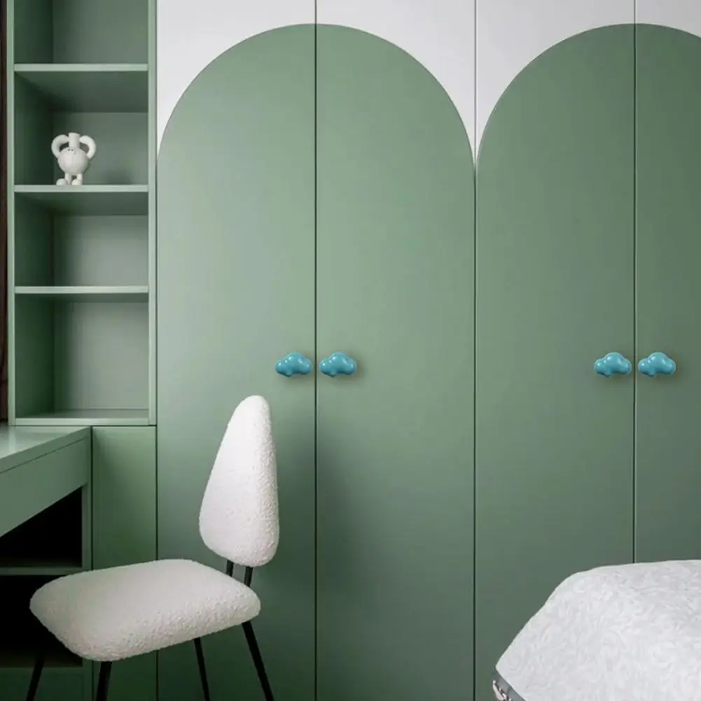 Cabinet Pull Handle Cloud Shaped Ceramic Cabinet Knob Drawer Pull Handle Smooth Surface Cupboard Hardware for Simple