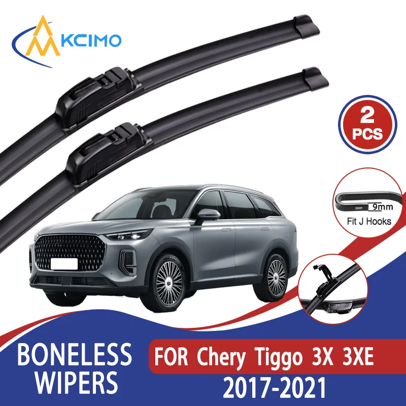 

For Chery Tiggo 3X 3XE 2017-2021 Car Wiper U-type Soft Rubber Boneless Wiper HD Quiet Durable Automotive Wiper 21"+17"