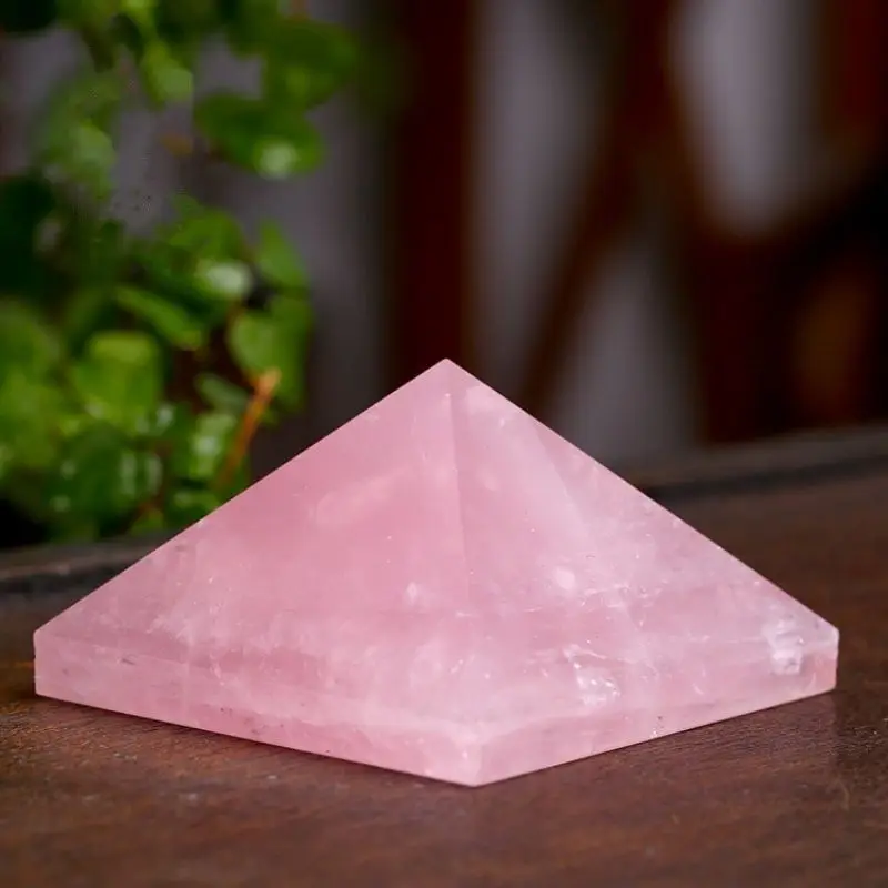 Natural crystal rose crystal energy pyramid home decoration