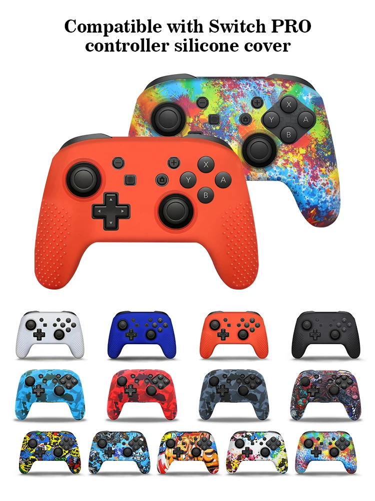 DATA FROG Soft Silicone Case Compatible-Nintendo Switch Pro Controller Protective Skin Cover Grips Caps For Switch Pro Accessory