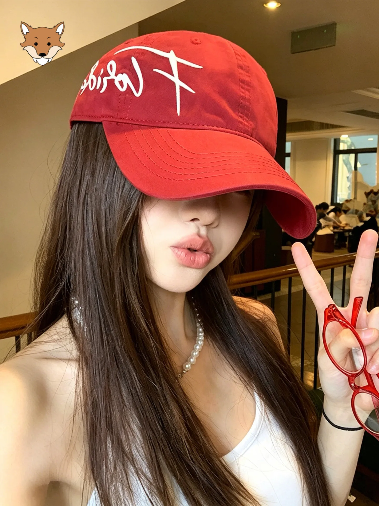 red-wide-brim-baseball-cap-adjustable-fit-april-brand-summer-hat-unisex-letter-print-design-street-style-accessory
