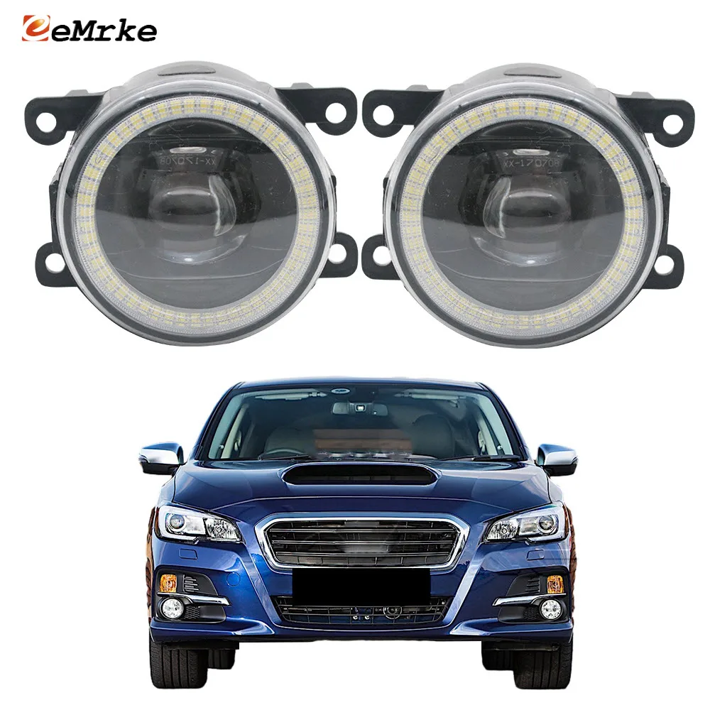 Led Fog Lamp Assembly for Subaru Levorg VM 2015 2016 2017 Angel Eye Ring Headlights Car PTF Daytime Running Lights