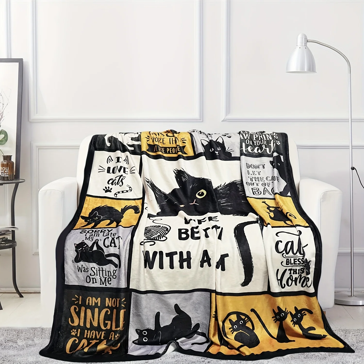 

Cats Love You Fleece Throw Blanket Soft Warm and Perfect for Cuddling with Your Feline Friend