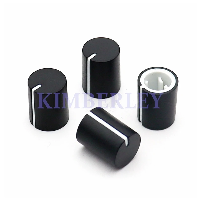 20PCS Rubber Half Shaft Knob Encoder Knob Cap D-axis Potentiometer Knob Cap Plastic Black And White Soft Rubber Knob