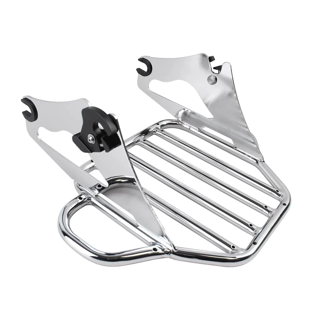 رف أمتعة قابل للفصل من الكروم لدراجة Harley Touring Road King Street Glide FLHX FLHR - معدات السفر للدراجات النارية 2009-2025 #6