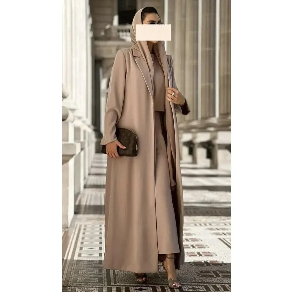 Luxury High-end Women Long Jacket Fashion Slim Single Breasted Female Daily Coat Formal Ankle Length Dress