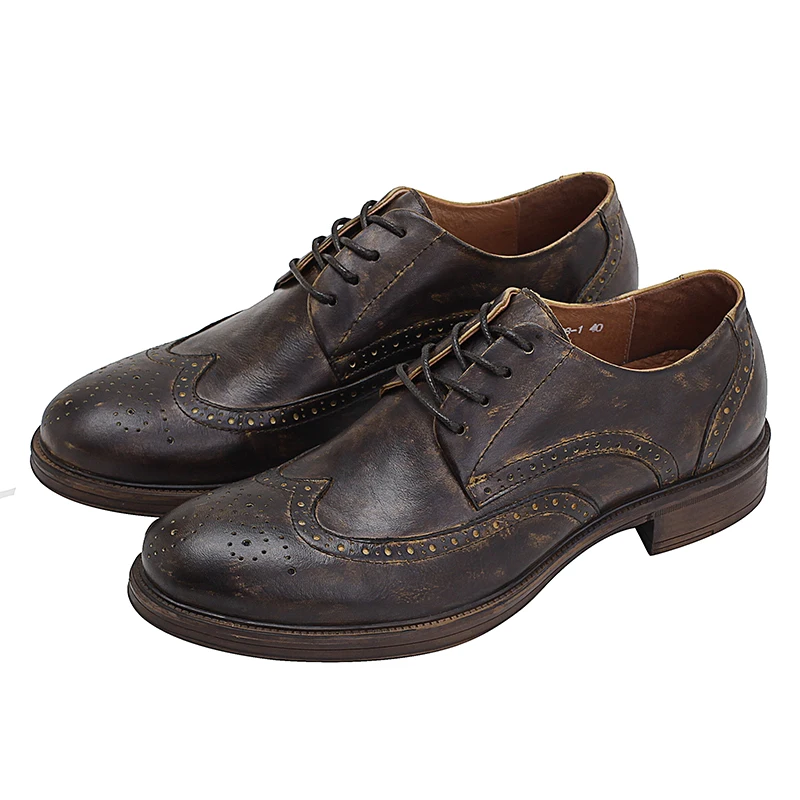 

Винтажные броги ручной работы, резные кожаные туфли, мужские повседневные модельные туфли из натуральной кожи, удобные свадебные туфли дерби, мужские оксфорды