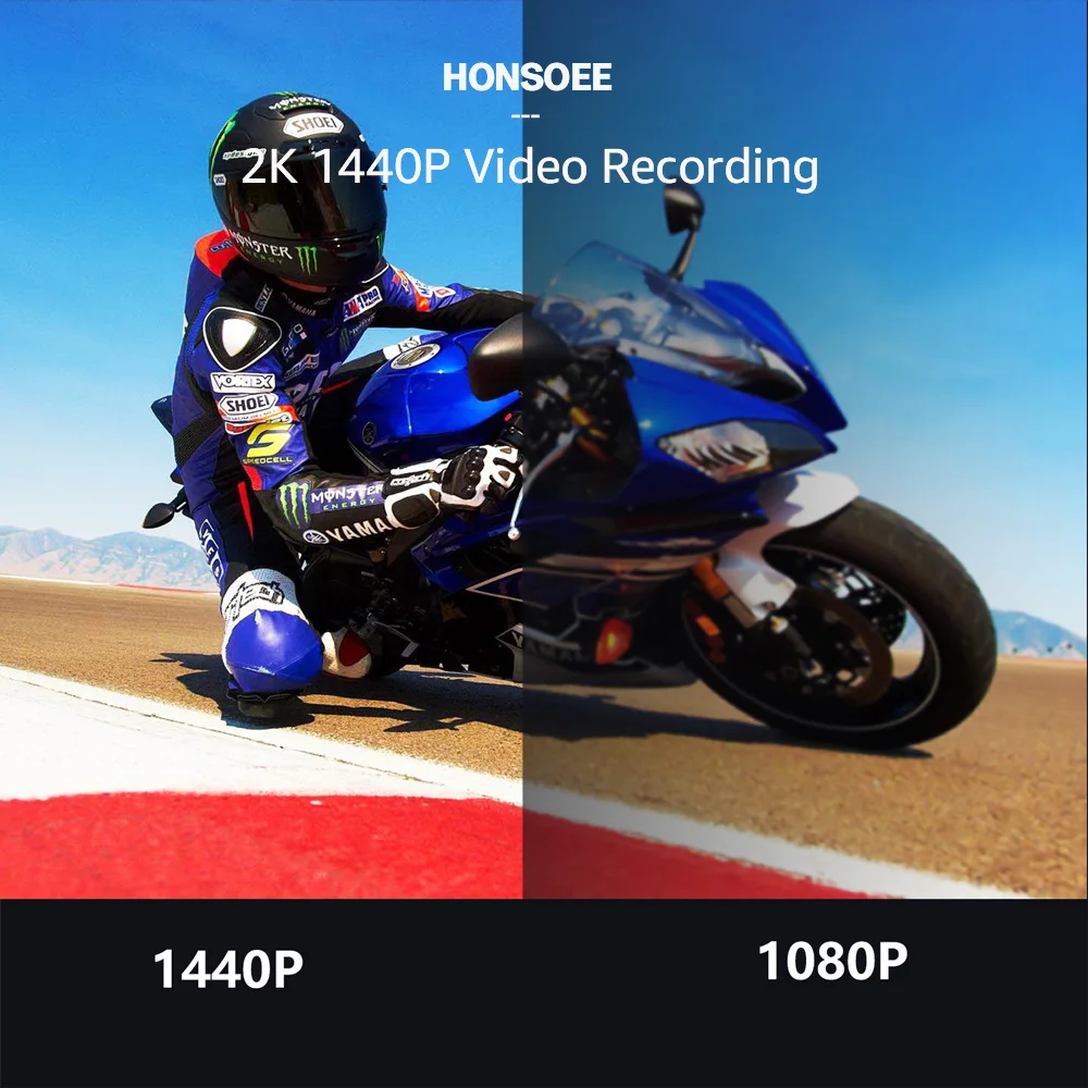 دراجة نارية كاميرا موتو داشكام السيارات Dvr 1440P بناء في واي فاي App مسجل فيديو للرؤية الليلية مقاوم للماء دراجة نارية الرياضة داش كام