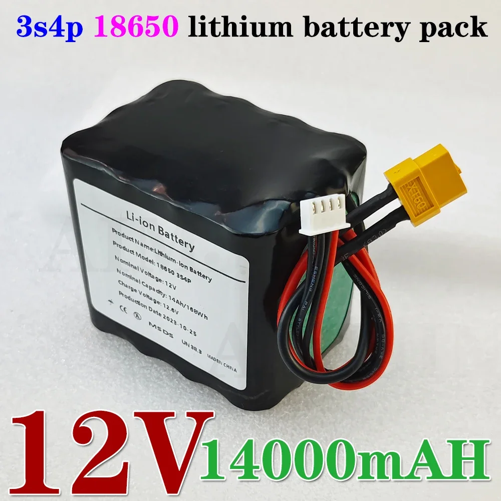 

3S4P 12V 14000mAh High Capacity UAV Rechargeable Battery for Various RC Airplane Drone Quadrotor XH2.54-4P XT60