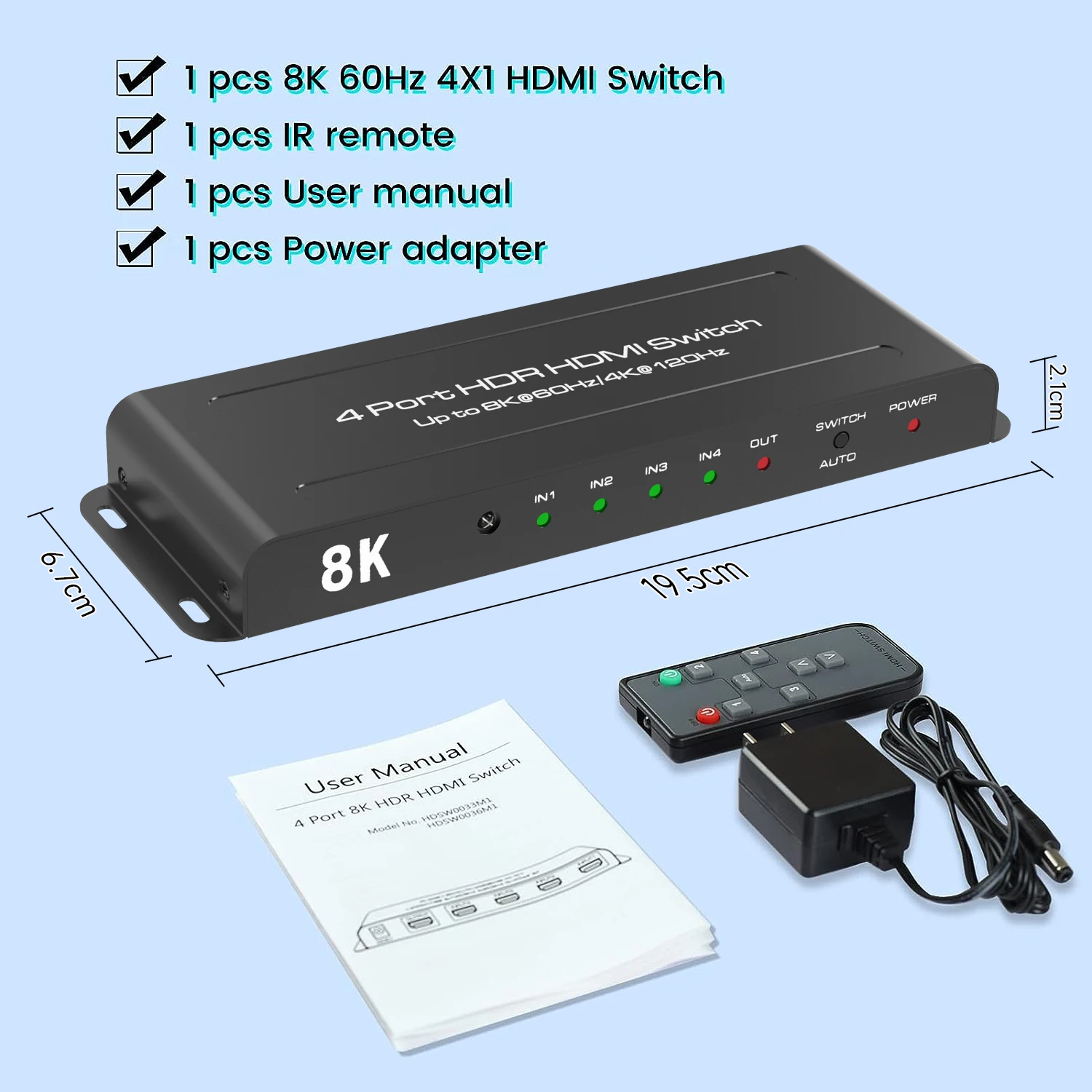 MOSHOU-interruptor HDMI 2,1, 8K, 60Hz, 4K, 120Hz, 2 en 1, salida 3 en 1, salida 4 en 1, conmutador divisor para TV, Xiaomi, Xbox, SeriesX, PS5, Monitor