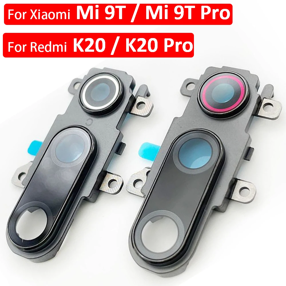 NEW For Xiaomi Redmi Mi 9T Pro K20 Pro Rear Camera Glass Lens Cover With Frame Holder with Sticker Replacement