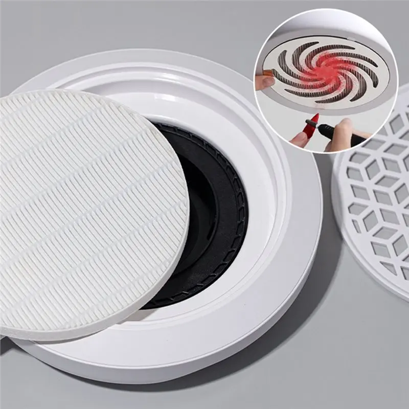 A73U Circular 12Cm Round HEPA Filter Replacement For Nail Dust Collector, Washable For Nail Vacuum Filter Screen