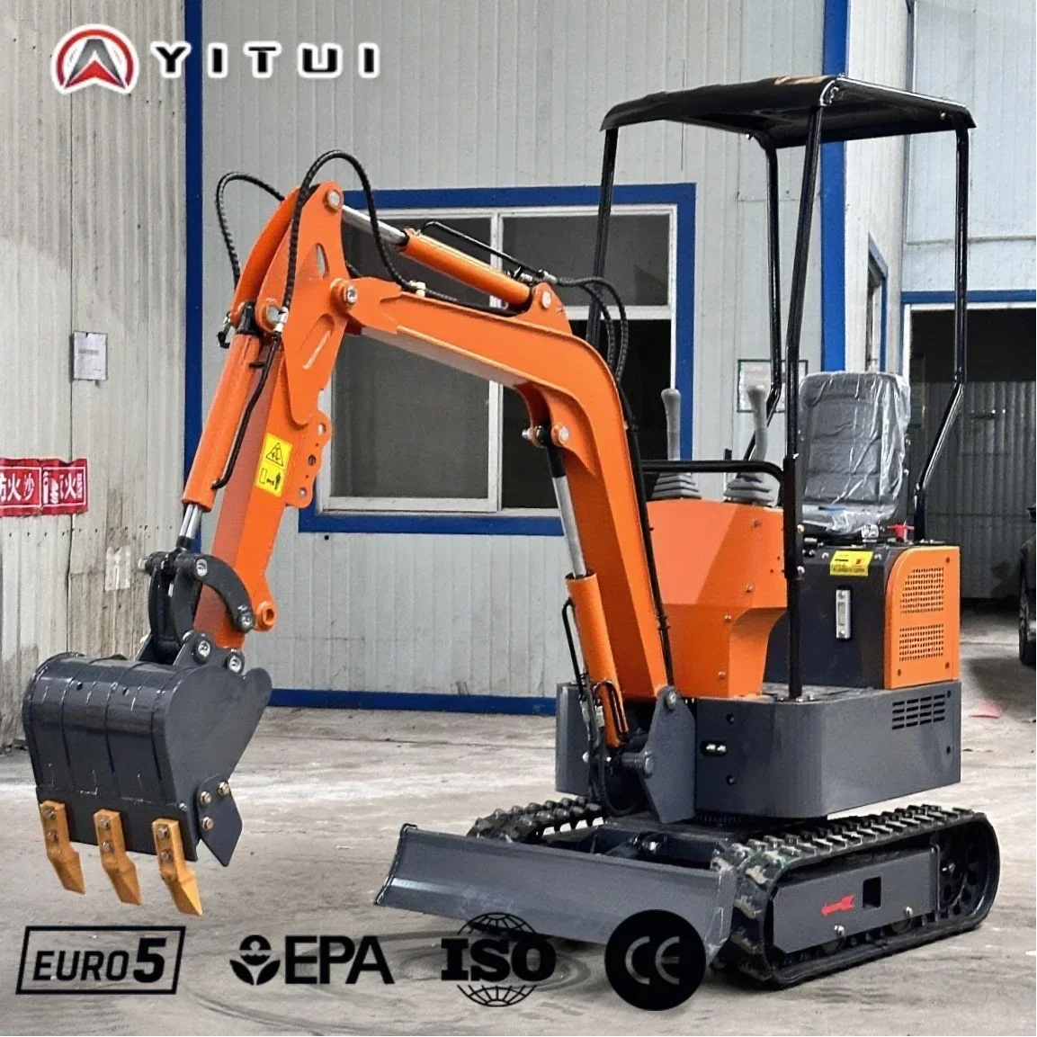 حفارة زاحفة صغيرة 1.5 2.0 طن مخصصة للتسليم السريع محرك كوبوتا يورو 5 متوافق مع معايير CE EPA