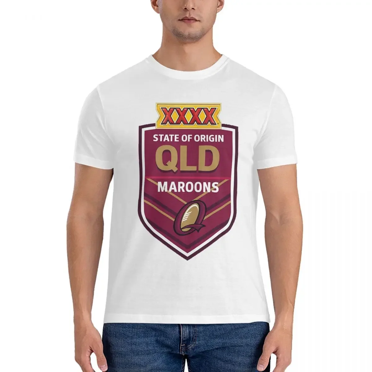 Exelent Queensland Maroons Design T-Shirt for Men Cotton Oversized T Shirts Men's Short Sleeve O-Neck Summer Clothes Tops S-6XL