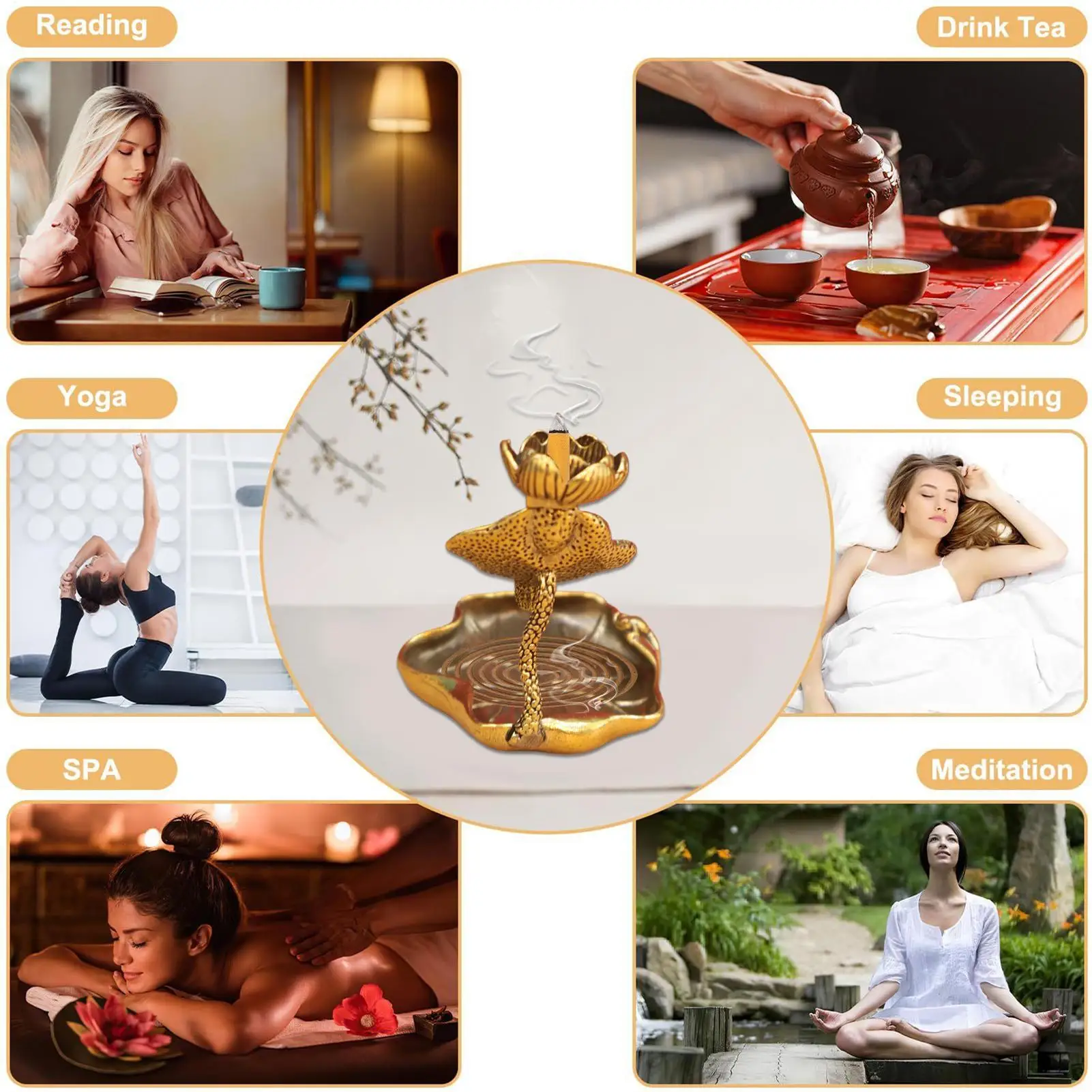 

Incense Backflow Burner Waterfall Incense Stick Holder Home Decor Decorative Aromatherapy Ornament Aesthetic Home Decoration For
