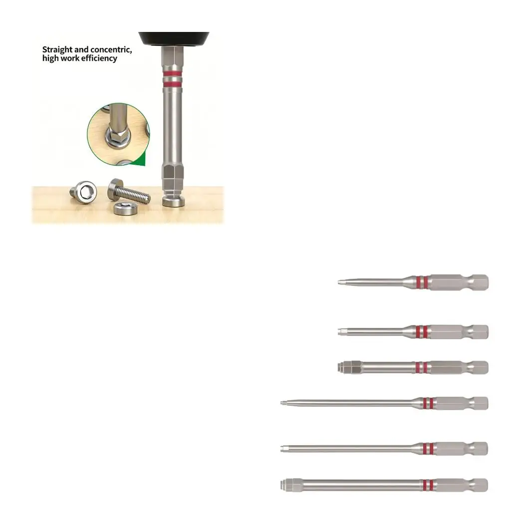 Upgraded 6Pcs Long Screwdriver Drill Bit Set Adapter Nonslip Grip high quality