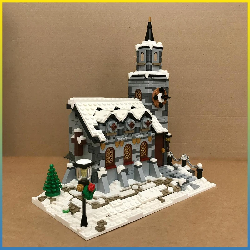 

MOC City Hot Selling Street View Moc Modular Little Winter Church DIY Creative Ideas Child Toy BirthdayGift Christmas Blocks