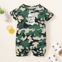 0-18 Months Newborn Baby Boy Summer Fashion Romper Daddy's Little Boy Camouflage Short Sleeve Jumpsuit Sport Style Streetwear