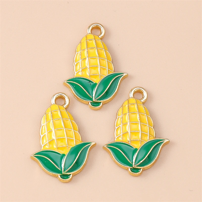 20 Stück Mix Thanksgiving Day Charms Emaille Lebensmittel Kürbis Mais Charms Anhänger für Schmuckherstellung Halsketten Ohrringe DIY Handwerk Geschenk – Detail 3