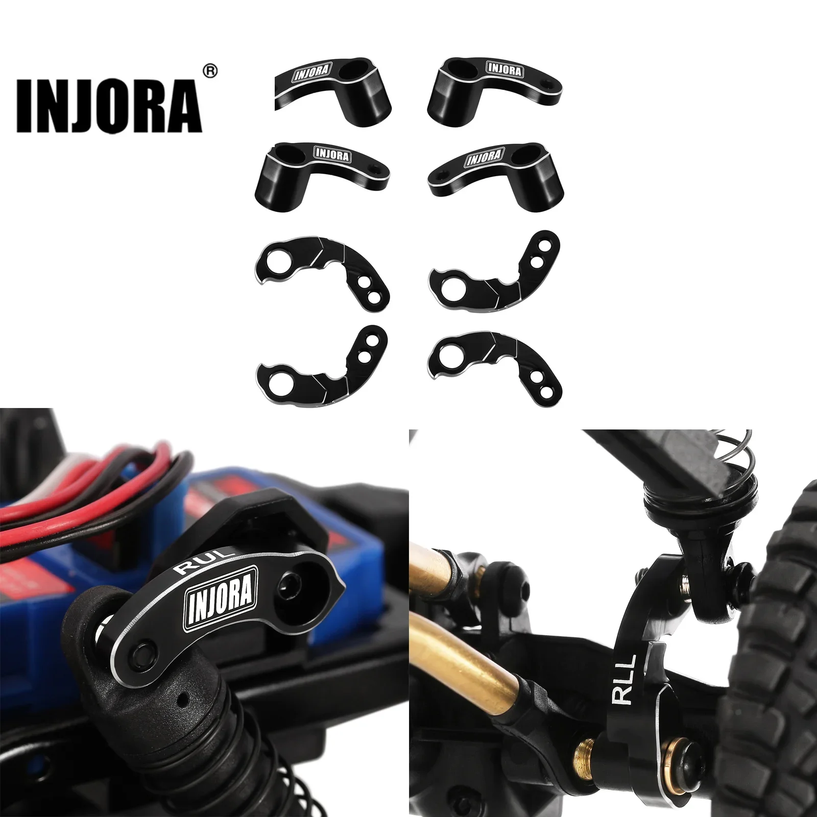 INJORA CNC Aluminum Shock Flex Blades for 1/18 RC Crawler TRX4M Upgrade (4M-33)