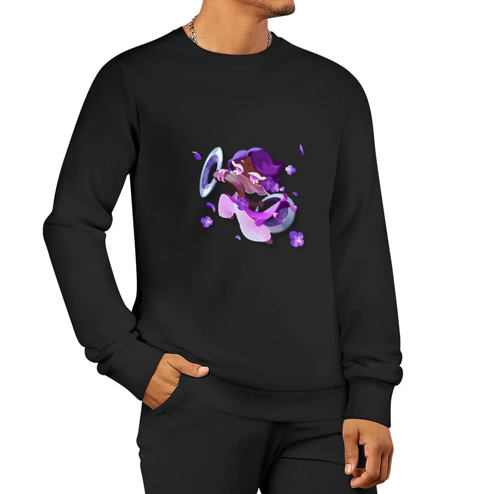 Lilac Cookie Pullover Hoodie anime clothing sweatshirt for men