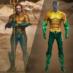 Movie Aquaman And The Lost Kingdom Cosplay Costume Jumpsuits DC Superhero Halloween Bodysuit Zentai For Carnival Role Play Party