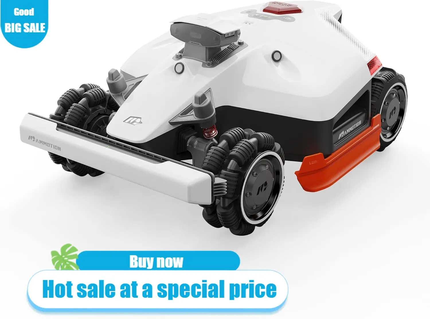

2 AWD 3000HX Robot Lawn Mower with 4G, All-Wheel-Drive for 80% Slope, Perimeter Wire Free for 0.75 Acre, UltraSense