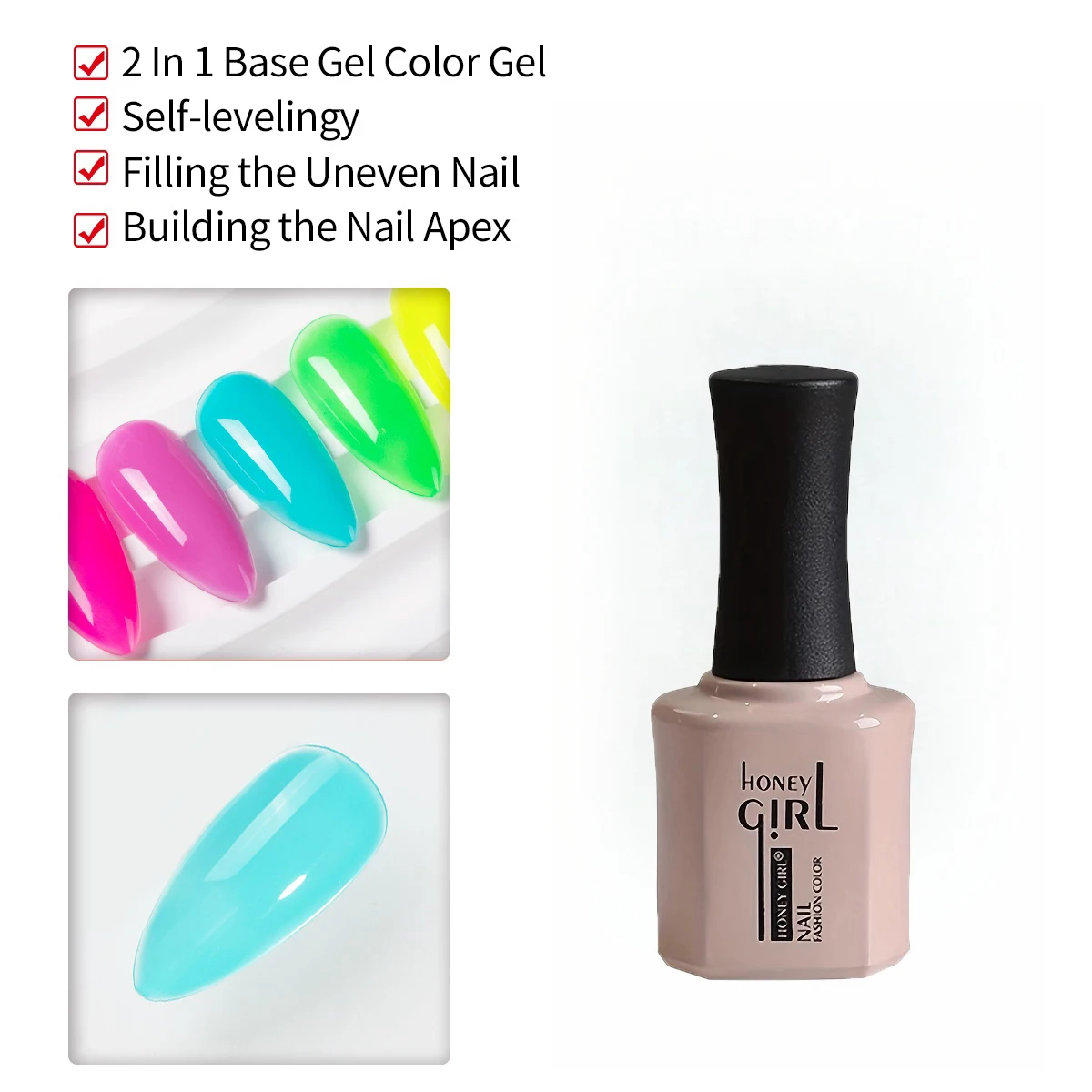 Esmalte de borracha para salão, Primer e Primer, Borracha de borracha, 1 Neon, 12 cores