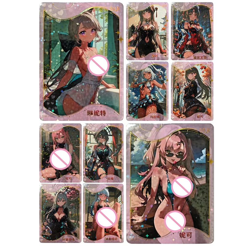 

Japanese Anime Goddess Story Mona Sunaoo Shiroko Elysia Xilonen Keqing Collectible Cards Christmas Birthday Gift Children's Toys