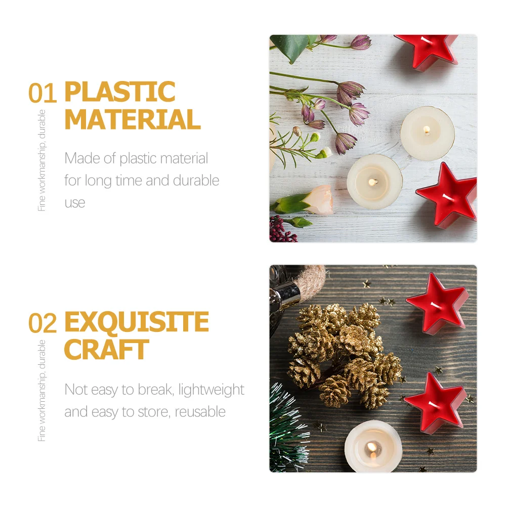 

1 Set Star Shaped Container With Wicks Plastic Diy Making Box Heat Resistant Wax Melt Jar Tealight Cup Holder Plastic