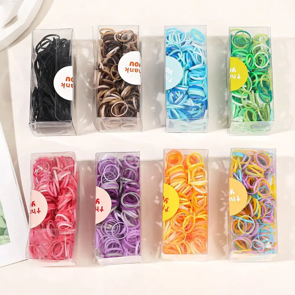 1 Pcs Colorful Rubber Tiny Hairbands for Women Girls Children No Slip No Damage Hair Soft Elastics Ponytail Holders image 2