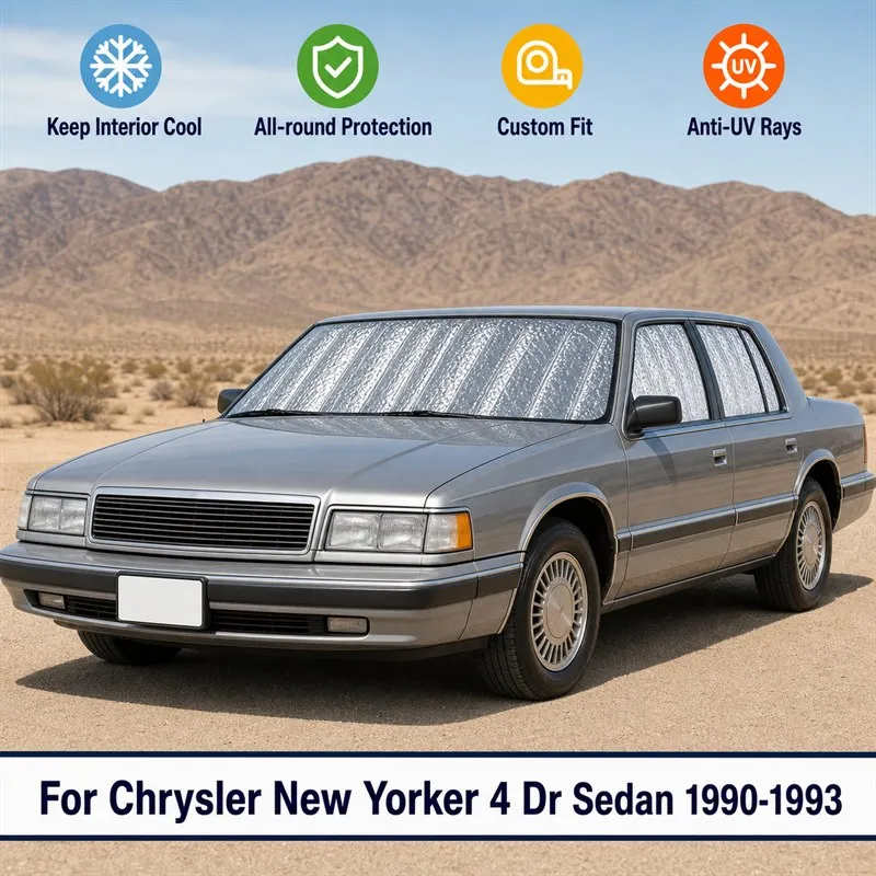For Chrysler New Yorker 4 Dr Sedan 1990-1993 Full Set Car Window Sunshades UV Block Privacy Heat Insulated Foldable Car Curtain