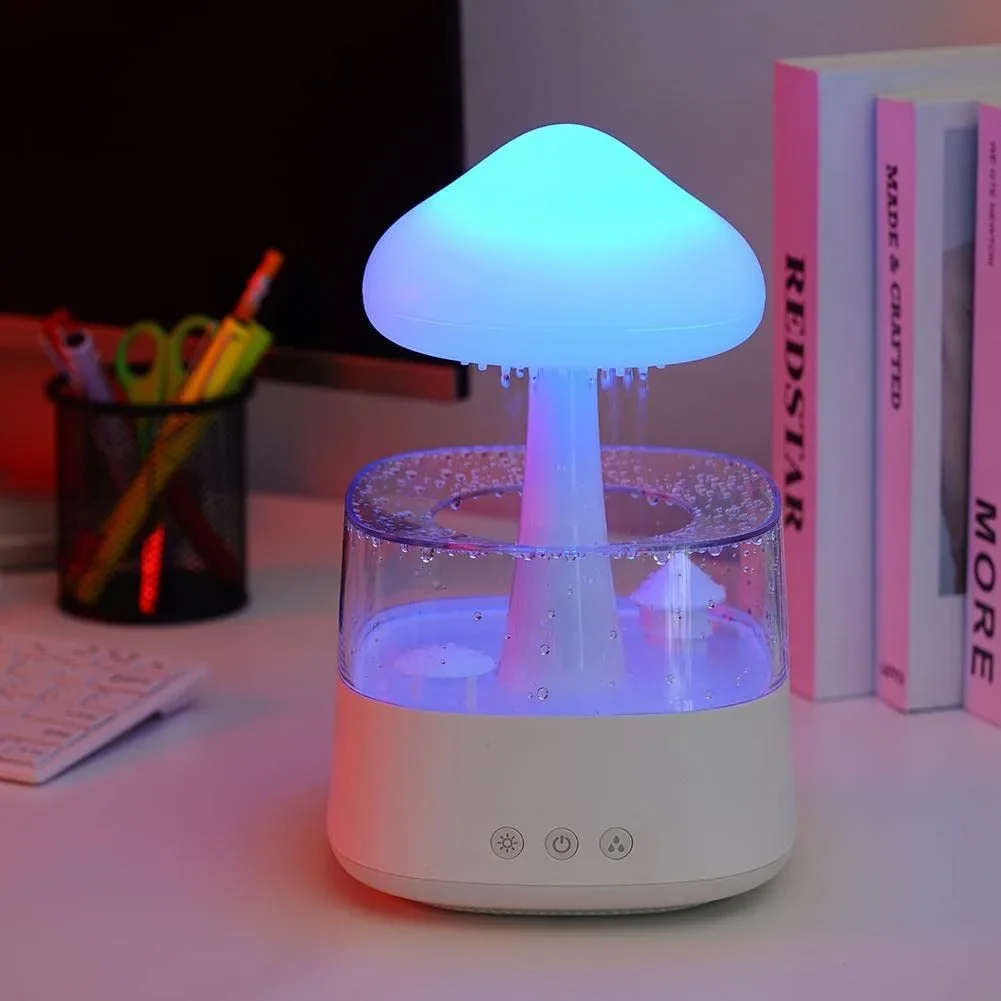 Humidificador de aire con forma de seta, humidificador de 300ML con luz nocturna colorida, alivia la fatiga de la piel, regalos para amigos y familiares