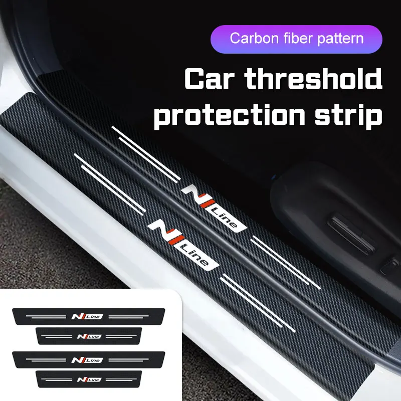 

Car Door Sill Protector Stickers For Hyundai N Line Sonata Elantra i20 i30 Accent Tucson Azera Threshold Strip Pad Accessories
