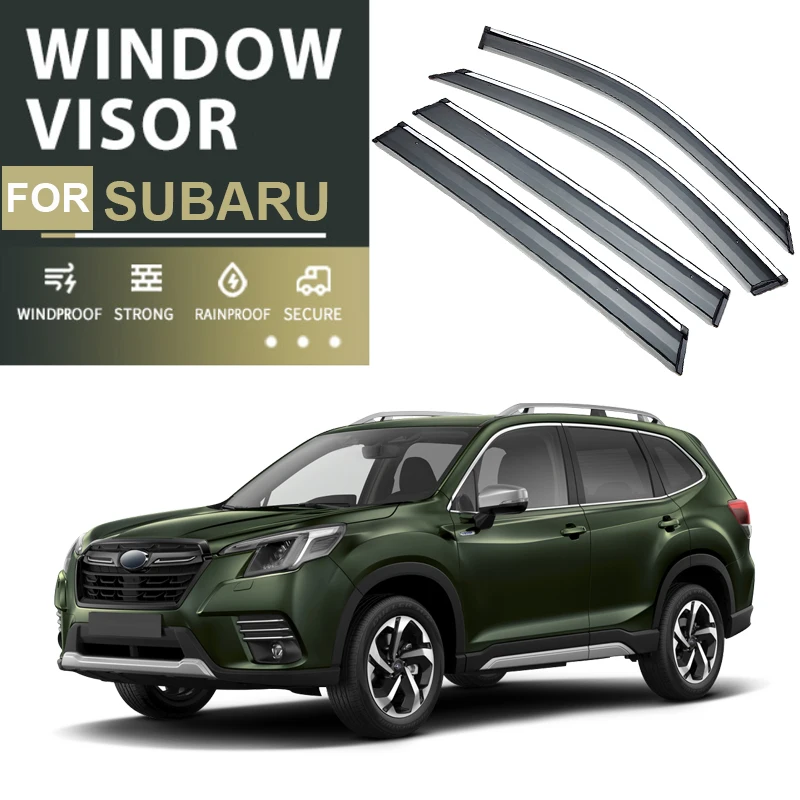 4pcs PC Car Window Visor For For Subaru CROSSTREK Forester Impreza OUTBACK SOLTERRA XV 2012-2025 Waterproof Auto Accessories