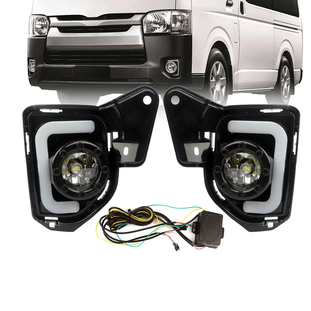 

Left+Right Front Bumper Day Light Daytime Running Lights Turn Signals Light for Toyota Hiace 2014 2015 2016 2017 2018