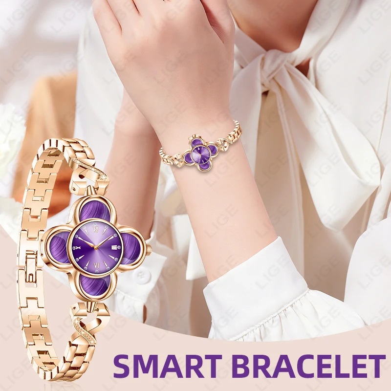 

LIGE 2025 Новый монитор сердечного ритма, умный браслет, роскошные женские наручные часы, спортивный фитнес-трекер, модные кварцевые часы для женщин