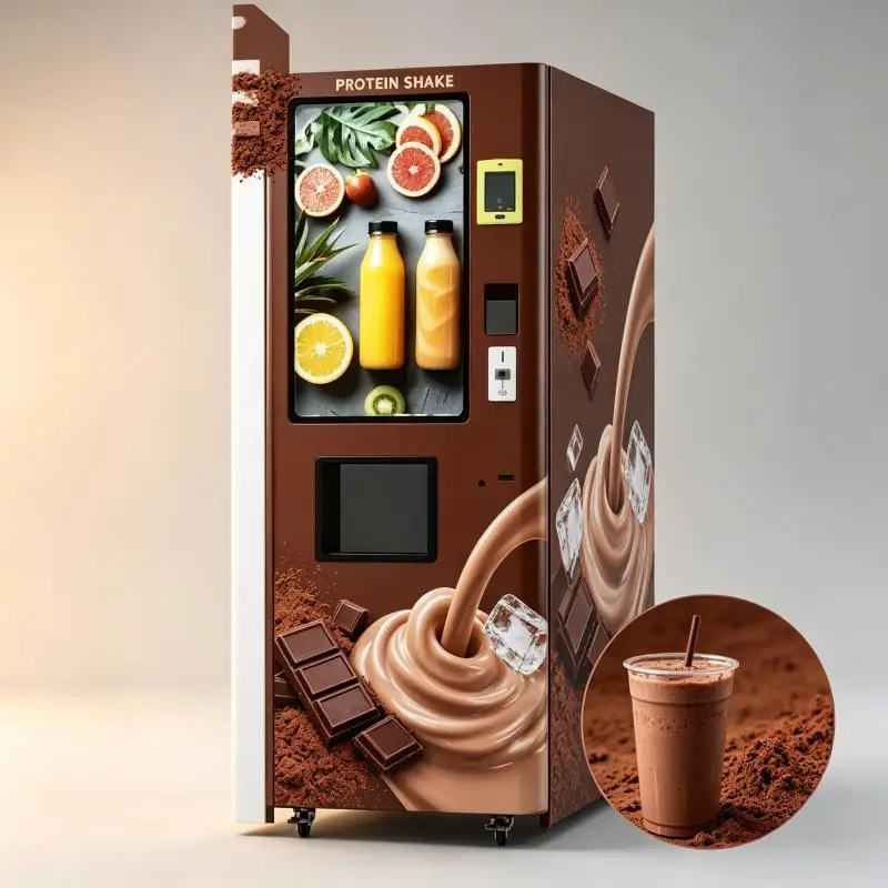 Protein Shake Vending Machine Commercial Automatic Fresh Shake Mixer Touchscreen Powder Dispenser Gym Sports Nutrition Equipment