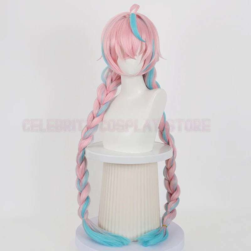 New Game Genshin Impact Varesa Cosplay Wig Girl Pink Blue Braid Hair Heat Resistant Synthetic Wig Masquerade Halloween Prop