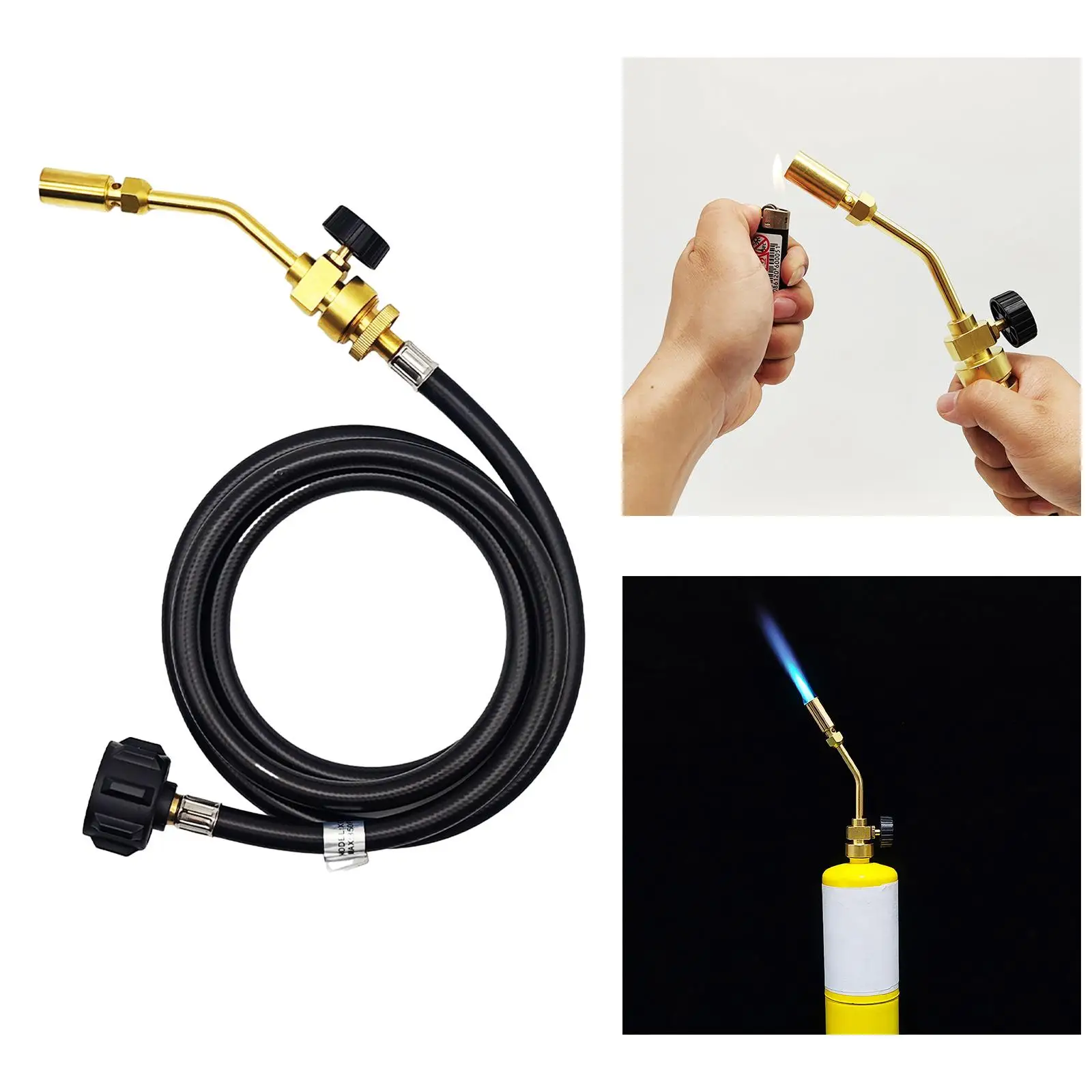 Propane Torch Ignition Welding Gun Barbecue 5ft Hose Mapp Gas Torch BBQ Torch Multi Purpose Torch Flame Locks Welding Torch